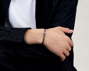 bracelet cordon entrelacs noir le 3g