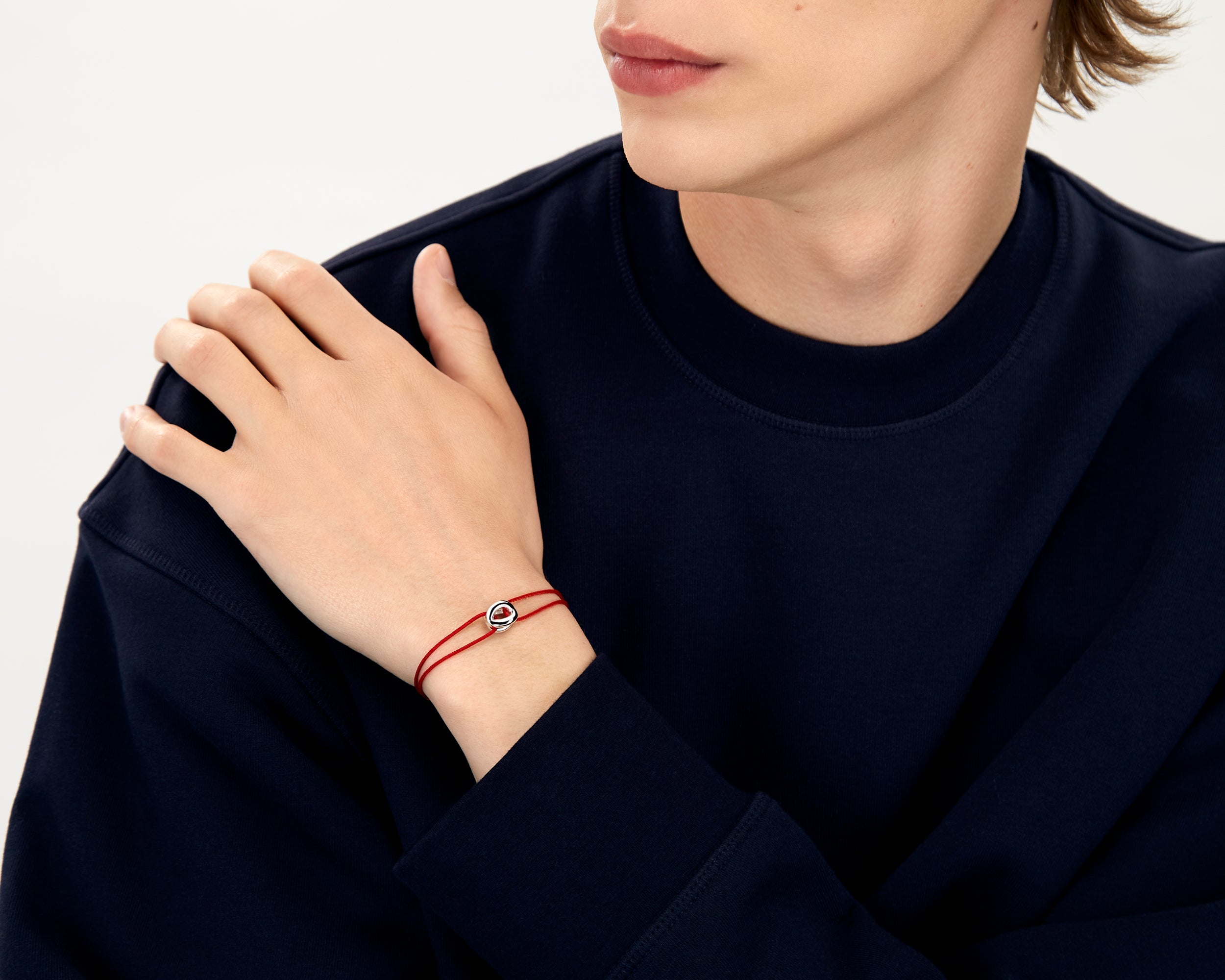 bracelet cordon entrelacs rouge le 3g