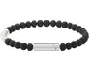 bracelet beads noir soft avec 5 billes en argent le 25g