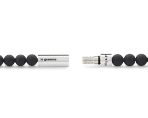 bracelet beads noir soft avec 5 billes en argent le 25g
