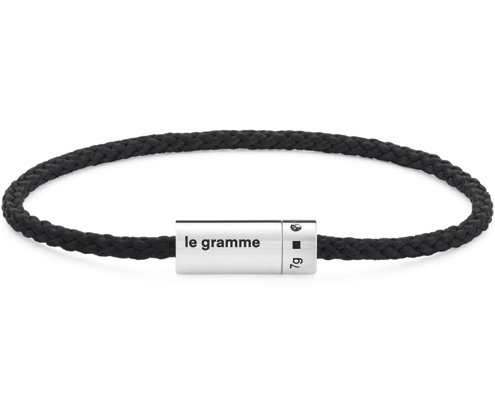 bracelet câble nato noir le 7g