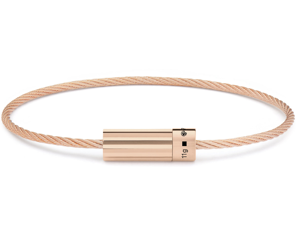 horizontal guilloche cable bracelet 11g