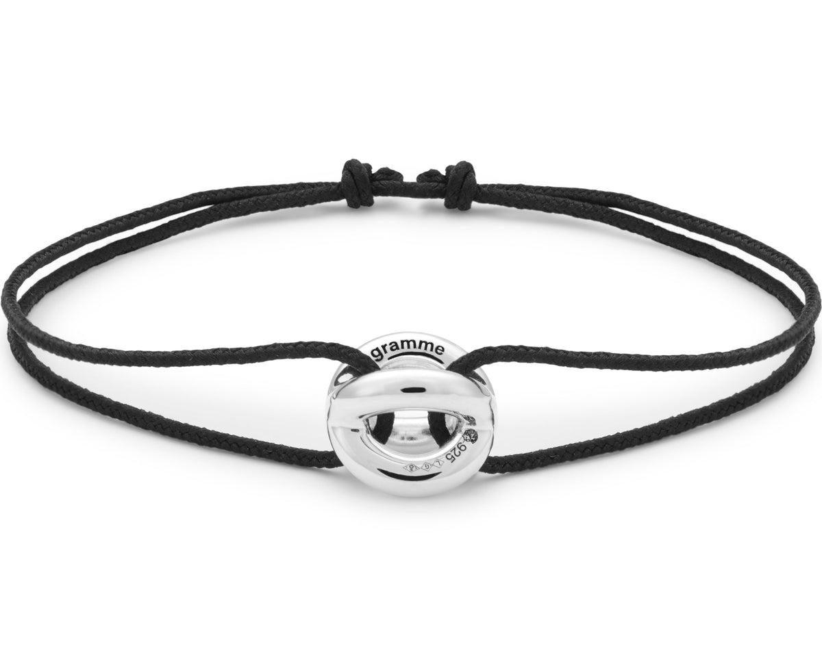 bracelet cordon entrelacs noir le 3g