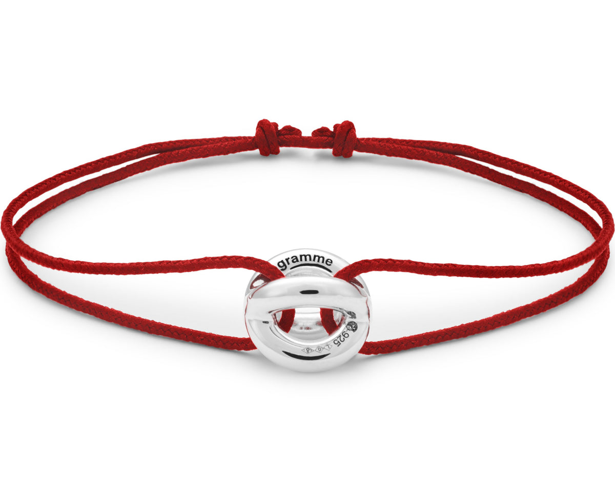 bracelet cordon entrelacs rouge le 3g