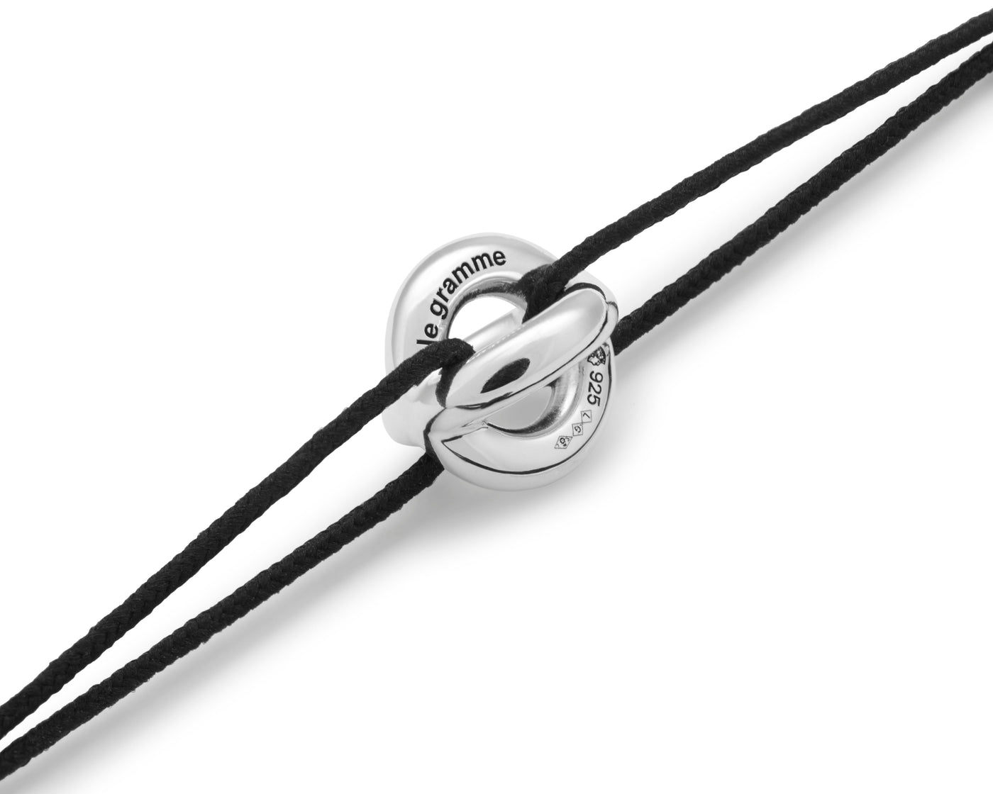 bracelet cordon entrelacs noir le 3g