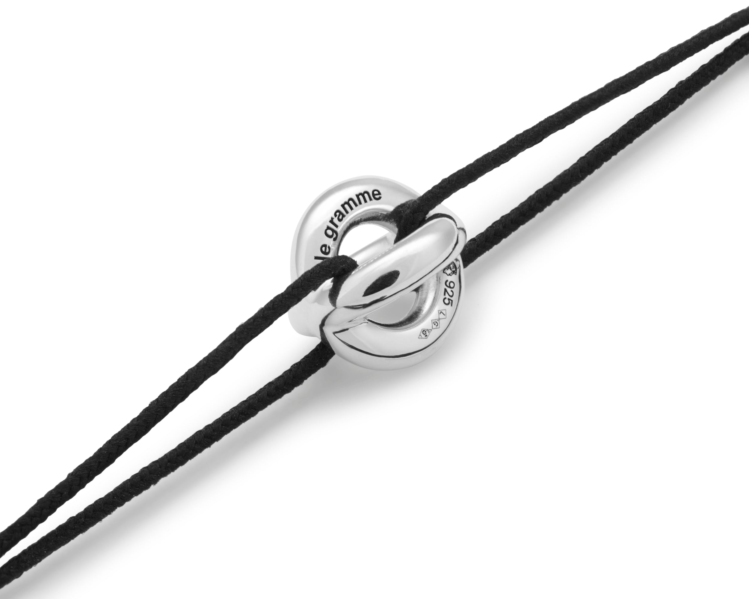 bracelet cordon entrelacs noir le 3g