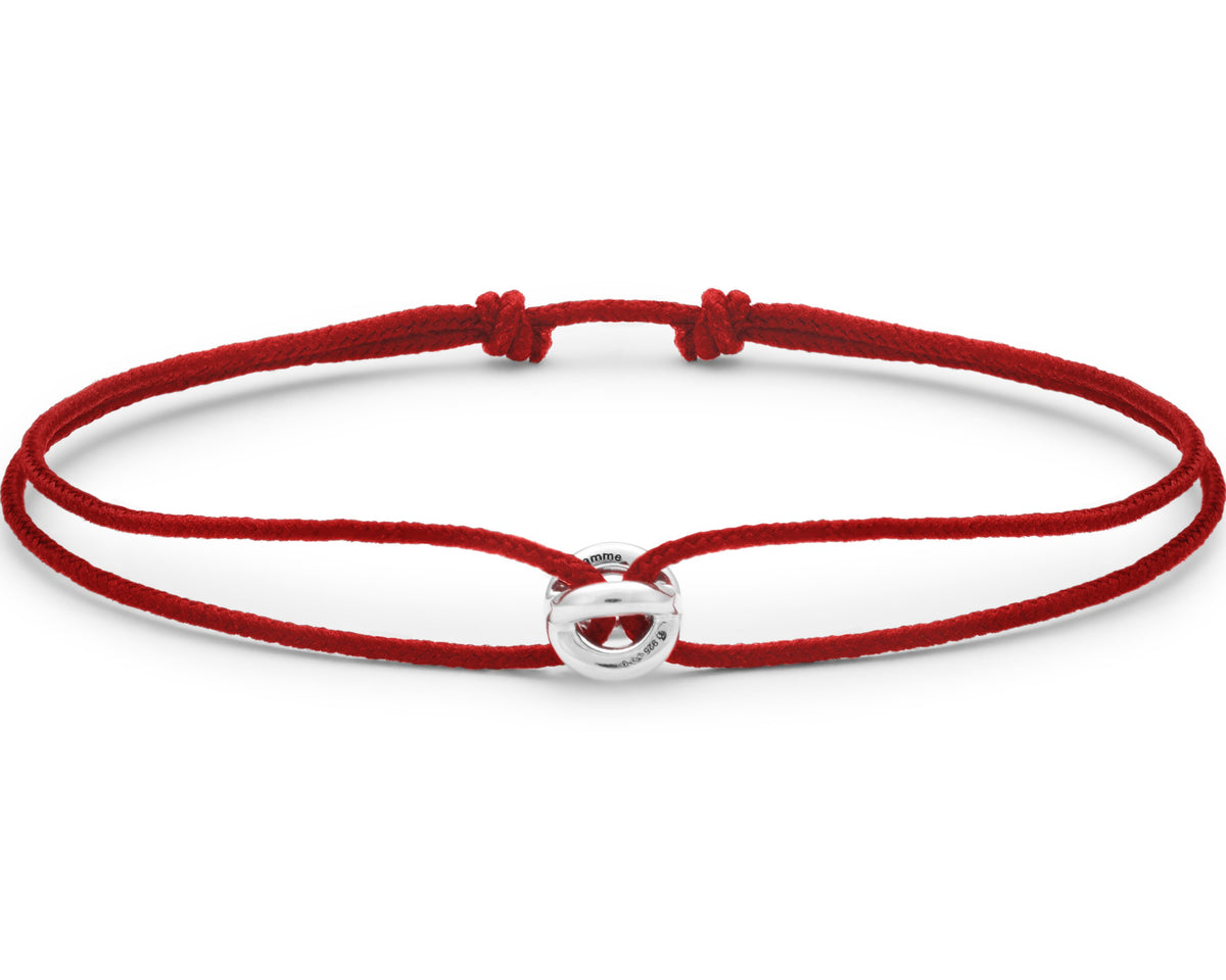 bracelet cordon entrelacs rouge le 1g